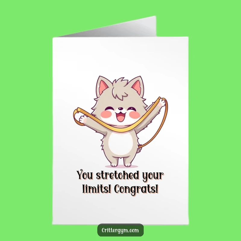 Free Printable Congrats Card: Furry Friend Fitness Triumph Downloadable Gift for Wins