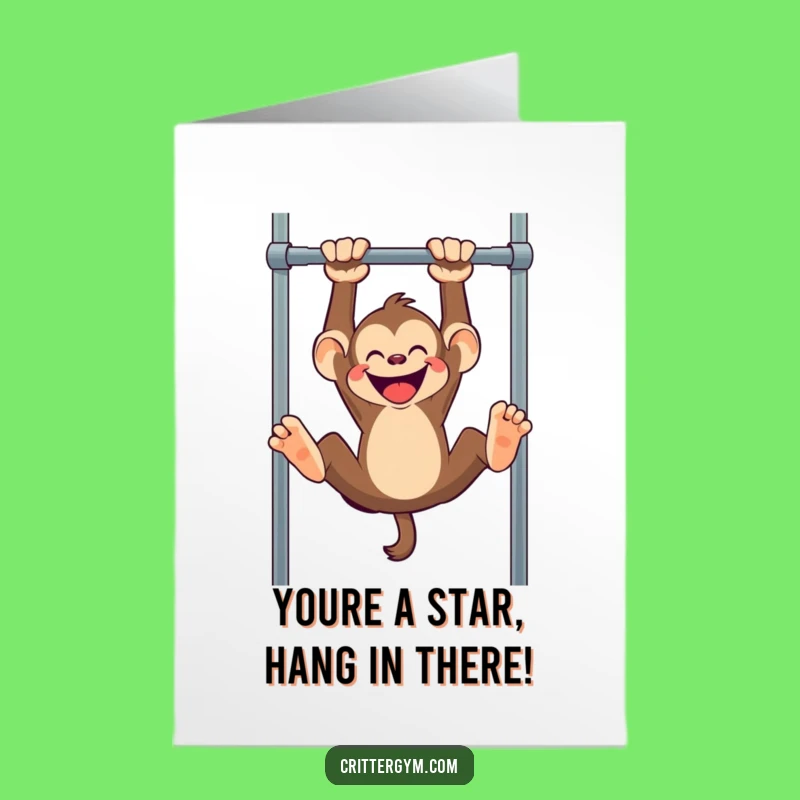 Free Printable Monkey Congrats Card: Upside Down Achievement, Downloadable DIY