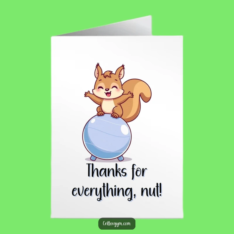 Free Printable Funny Squirrel Thank You Card: DIY Downloadable Thanks with Agility