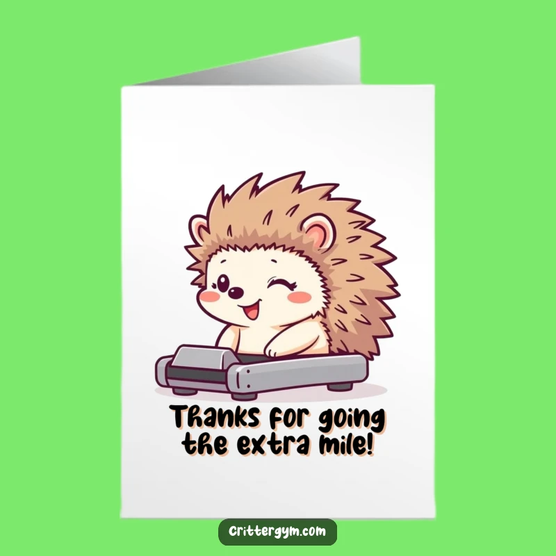 Free Printable Hedgehog Thank You Card: Funny Fitness Downloadable Gift!