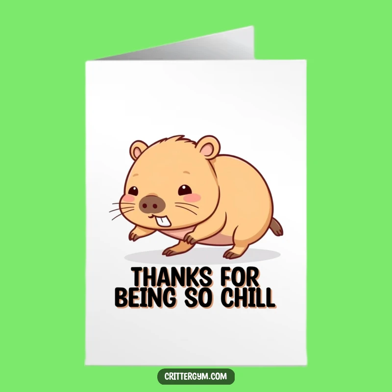 Free Printable Thank You Card: Capybara Push-Up Effort, Downloadable Gratitude