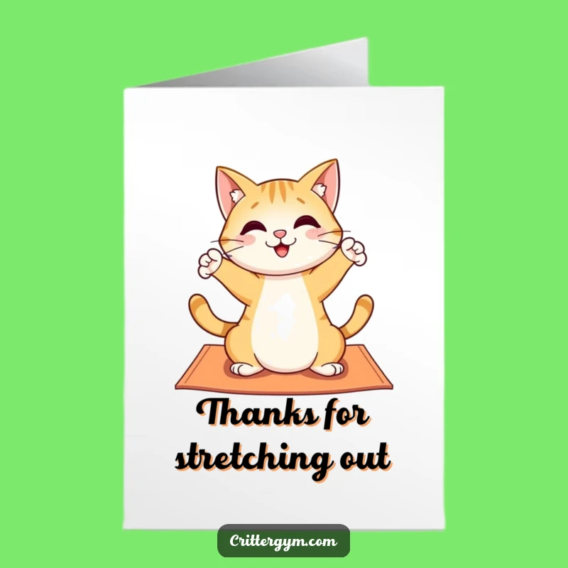 Free Printable Thank You Card: Grateful Cat Yoga Pose, Downloadable Gift