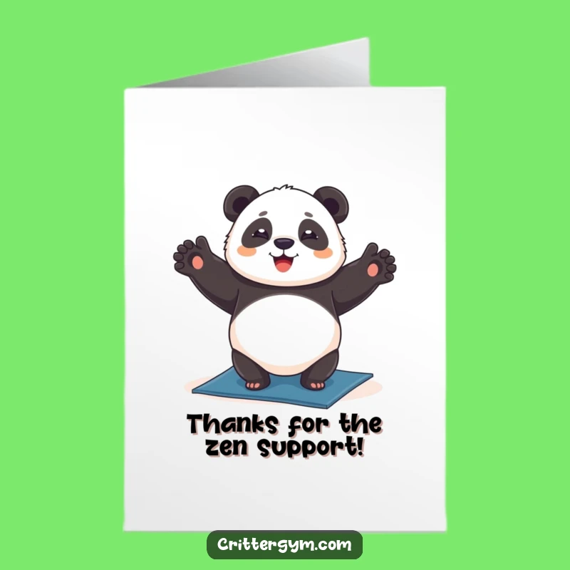 Free Printable Thank You Card: Panda's Balanced Thanks, Downloadable Gratitude