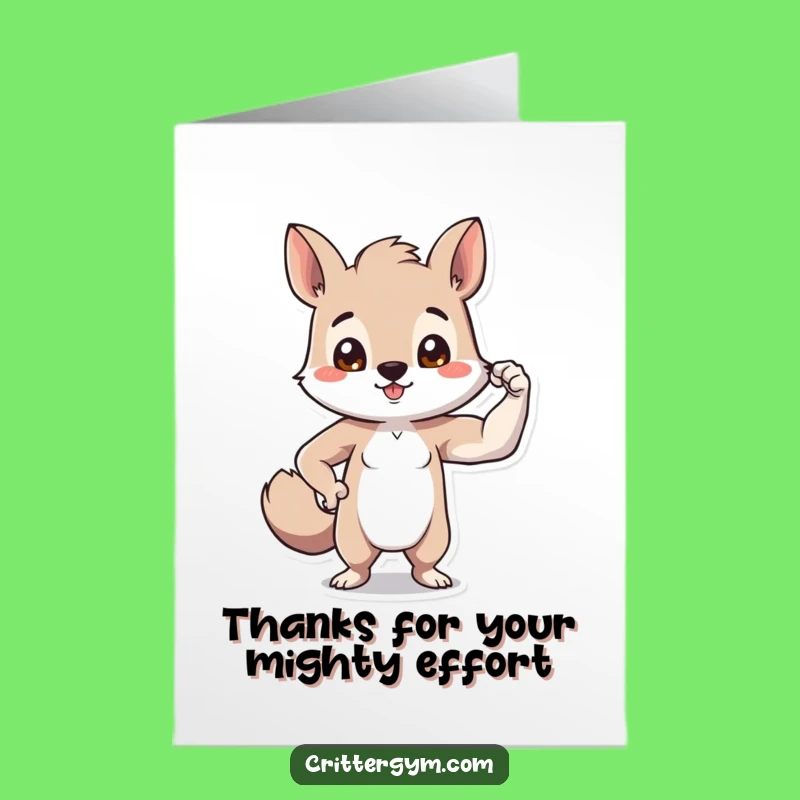 Free Printable Thank You Card: Tiny Bicep Flex - Funny Gratitude Downloadable