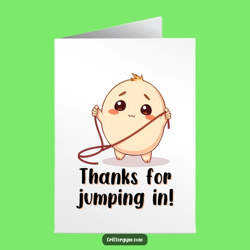 Funny Free Printable Thank You Card: Bewildered Jumper Gratitude Downloadable Gift