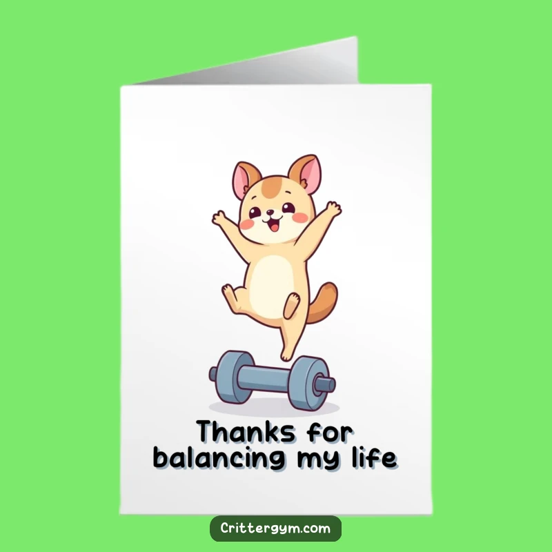 Free Printable Thank You Card: Animal Handstand - Humorous Gratitude Downloadable Gift