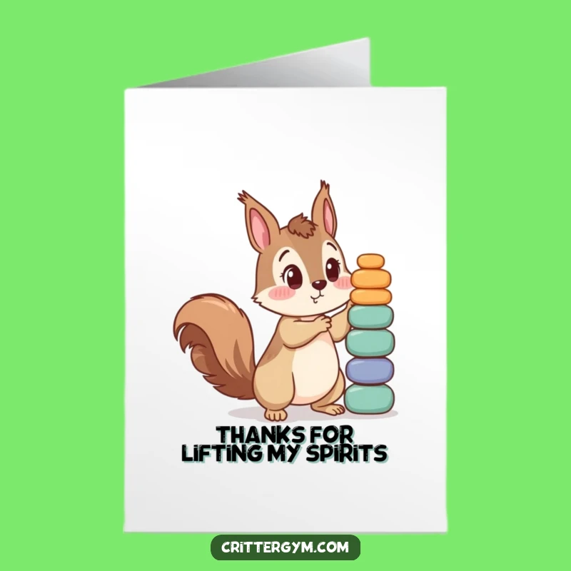 Free Printable Thank You Card: Amused Squirrel Gymnast, Hilarious Downloadable Appreciation Gift!