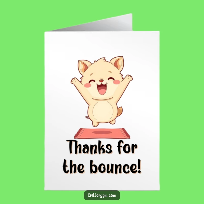 Free Printable Thank You Card: Fluffy Animal's Joyful Thanks, Hilarious Gratitude Greeting Download