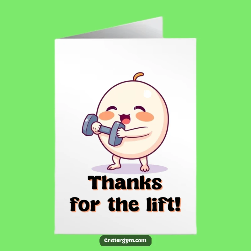 Free Printable Thank You Card: Absurd Effort Greeting, Funny Creature's Gratitude Download