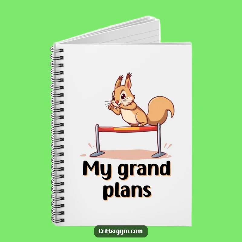Funny Determined Squirrel Hurdle Leap Notebook: Plan Your Victories, Unique Funny Gift