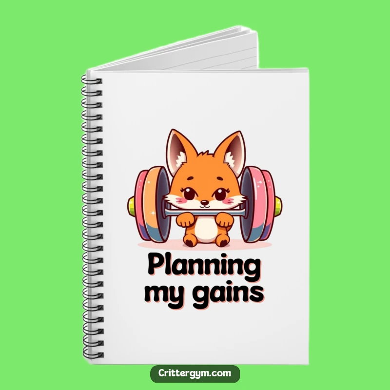 Funny Fox Barbell Notebook: Jot Down Ideas with Curious, Hilarious Style