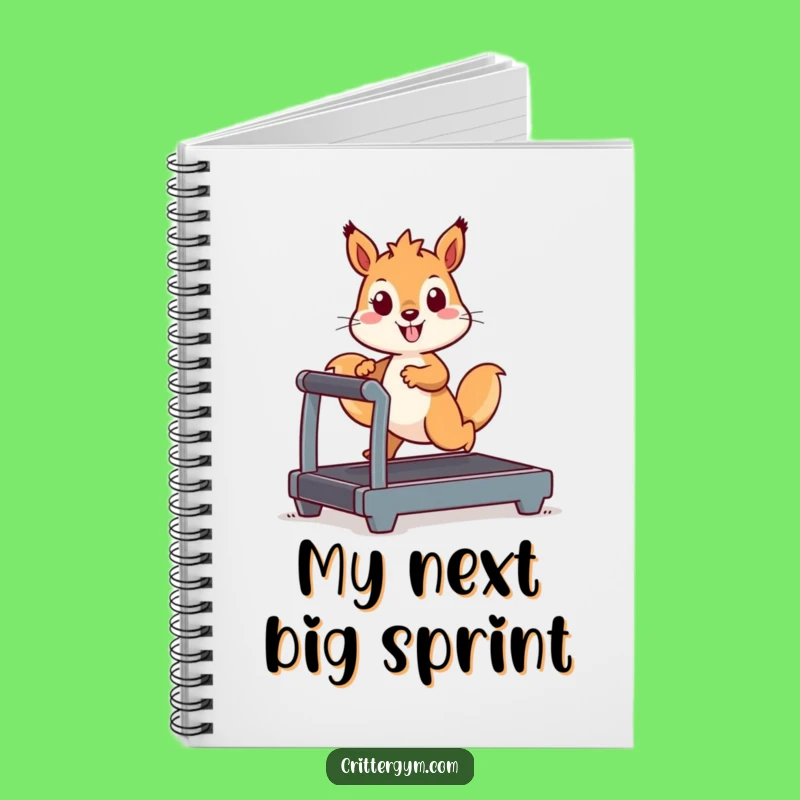 Funny Kawaii Squirrel Treadmill Notebook: Hilarious Journal for Fitness Plans
