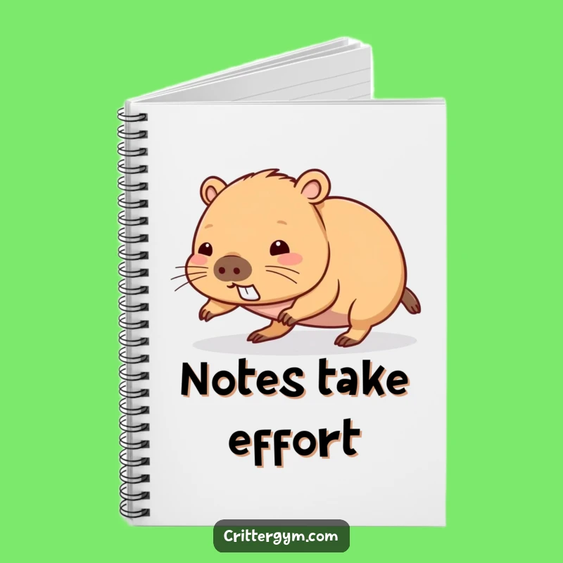 Journal Your Efforts Funny Kawaii Capybara Push-Up Notebook, Inspiring Gift