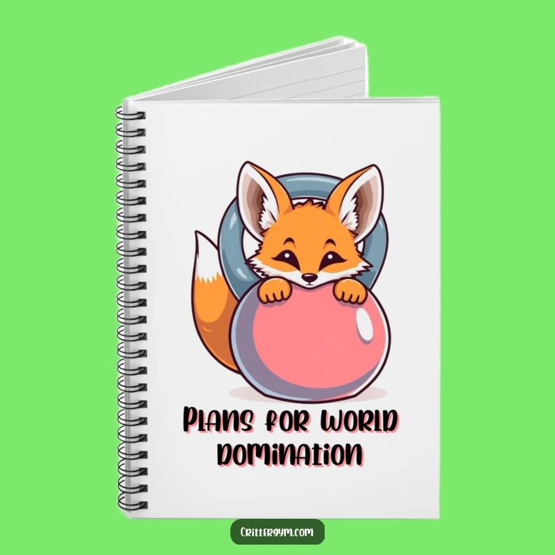 Funny Curious Fox Kettlebell Notebook - Jot Down Workouts & Witty Ideas!