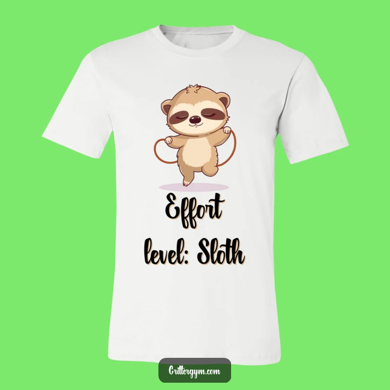 Funny Sloth Jump Rope T-Shirt: Hilarious Slow-Motion Graphic Tee for Animal Lovers