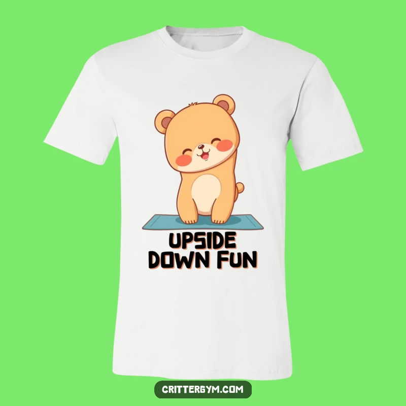 Funny Bear Cub Yoga Handstand T-Shirt: Embrace Your Inner Yogi