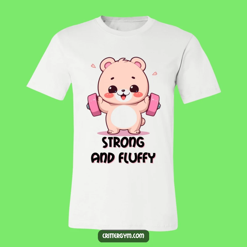Funny Bear Workout T-Shirt: Strong & Happy Gym Shirt, Perfect Gift