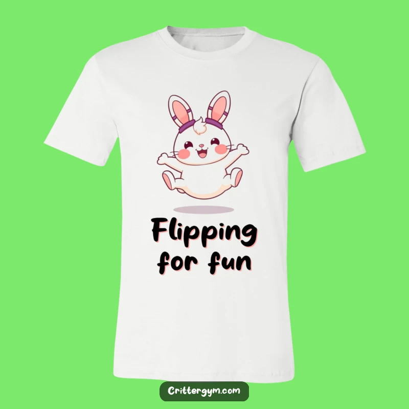 Funny Bunny T-Shirt: Cheerful Cartwheel Action Shirt, an Ideal Funny Gift for Fun Lovers!