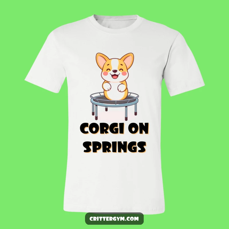 Funny Corgi Trampoline T-Shirt: Playful Style and Funny Comfort