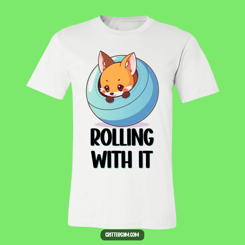 Funny Fox Exercise Ball T-Shirt: Playful Curiosity Expressed