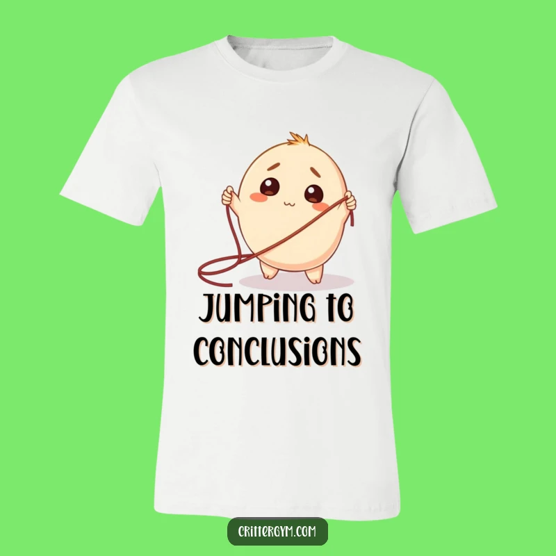 Funny Jump Rope T-Shirt: Bewildered Round Creature, Comical Fitness Apparel Gift
