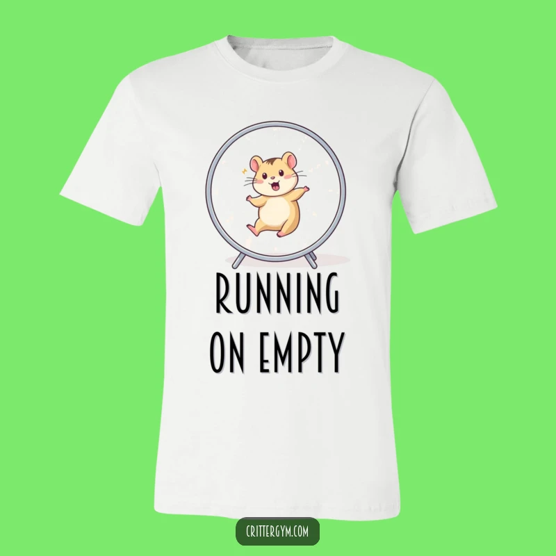 Funny Running T-Shirt: Hamster Wheel Blur, Energetic Animal Character Apparel Gift