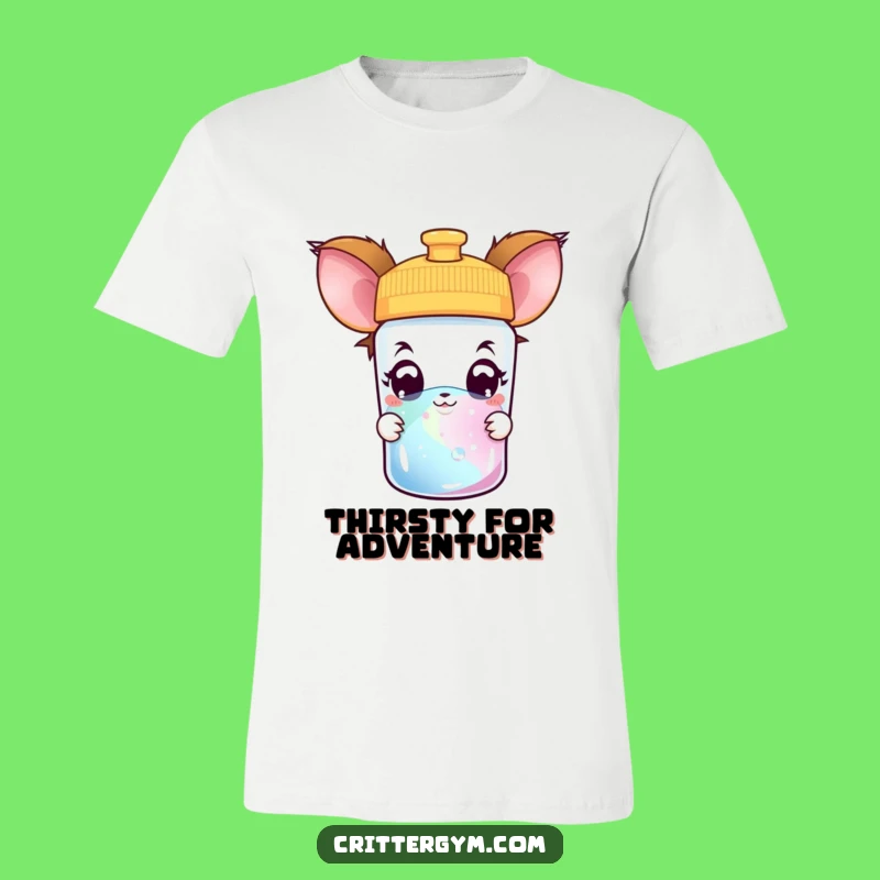 Funny Creature T-Shirt: Curious Peek into Water Bottle