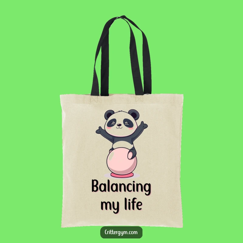 Chic Funny Kawaii Panda Yoga Ball Tote Bag, Stylish Fitness Accessory Gift