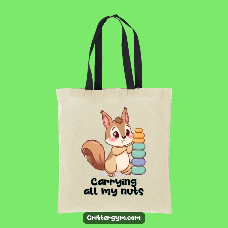 Funny Squirrel Gym Tote Bag - Humorous Surprise Carry-all for Fitness Enthusiasts
