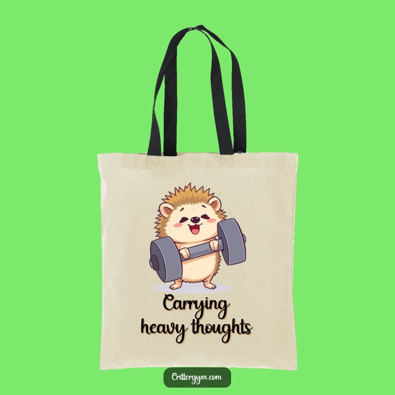Funny Hedgehog Tote Bag: Carry Your Gym Essentials with Tiny Strength