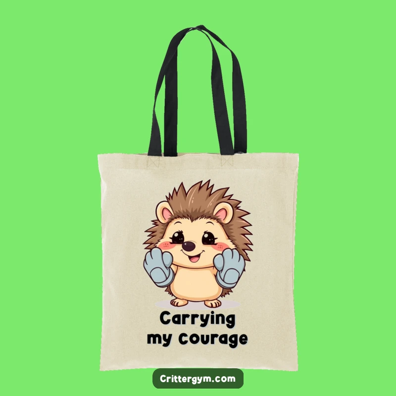 Funny Hedgehog Workout Tote Bag - Carry Your Ambitions & Laughs!