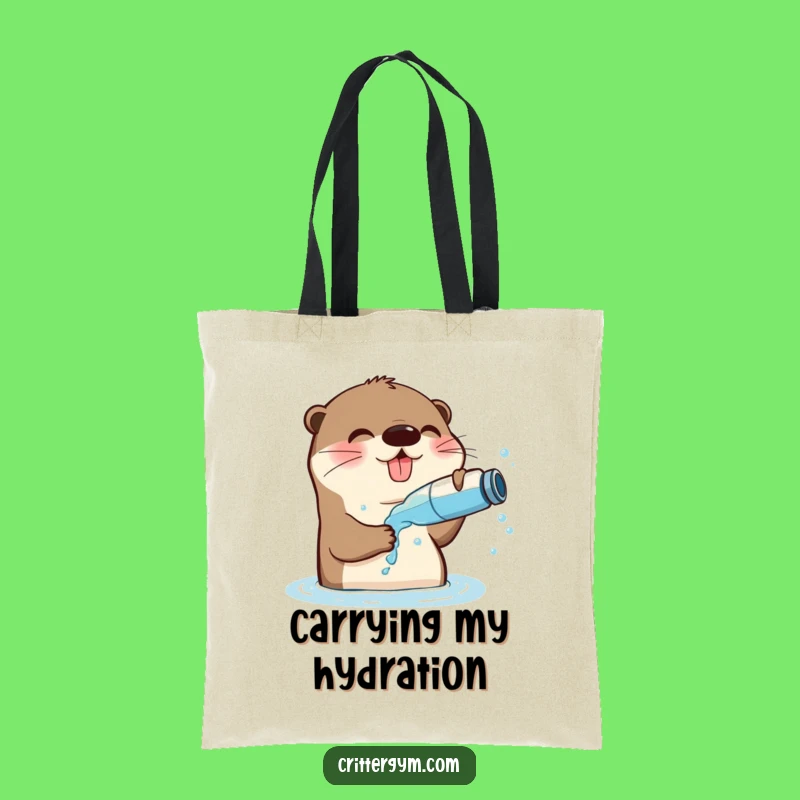Funny Playful Otter Tote Bag: Hilarious Gift for Hauling Water & Otter Gear
