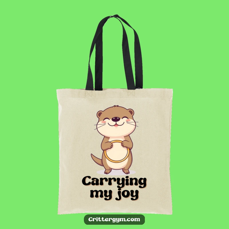 Funny Grinning Otter Hula Hoop Tote Bag: Carry Your Fun, Ideal Funny Gift