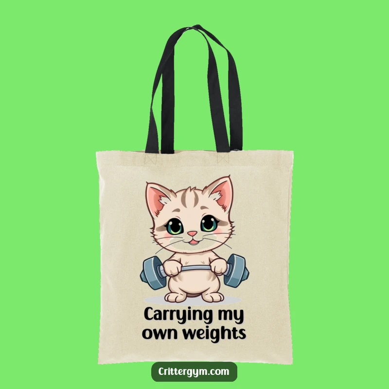 Funny Kitten Workout Tote Bag: Carry Your Stuff with Pride and Pawsitivity
