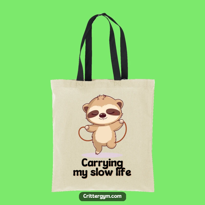 Funny Sloth Jump Rope Tote Bag: Spacious and Hilarious Carry-All for Slow-Paced Souls