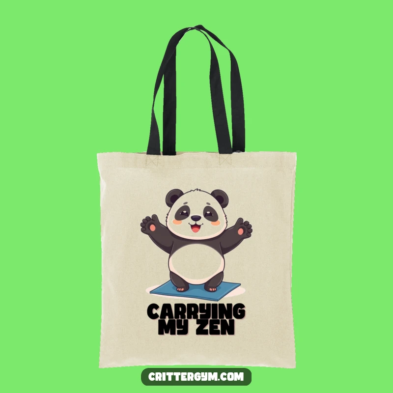 Funny Chubby Panda Yoga Headstand Tote Bag: Carry Your Calm, Ideal Funny Gift