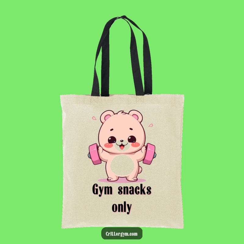 Funny Bear Workout Tote Bag: Gym Buddy, Perfect Gift for Fitness Fans