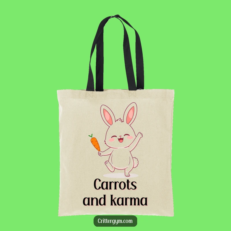 Funny Bunny Yoga Tote Bag: Carry Your Essentials with Hilarious Carrot Style