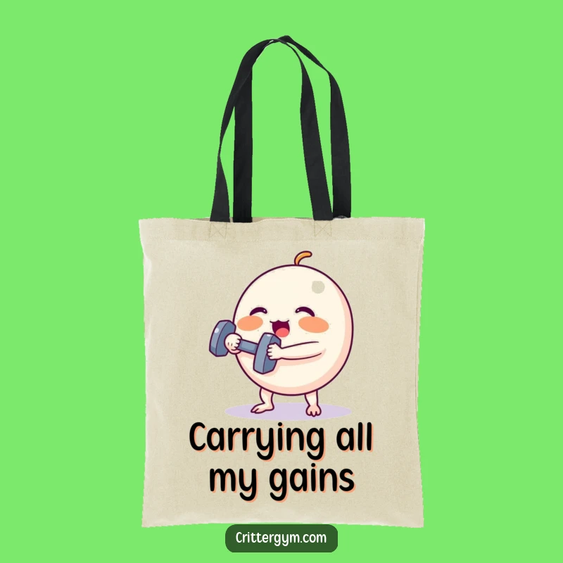 Funny Gym Bag: Spherical Creature Dumbbell Lift, Hilarious Everyday Carry-All Gift