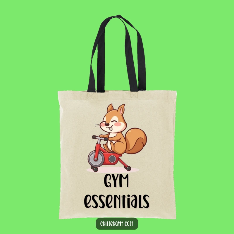 Funny Gym Squirrel Tote Bag - Giggle-Worthy Workout Companion