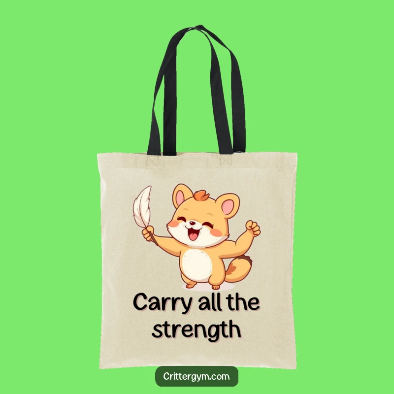 Funny Gym Tote: Tiny Animal Flex, Hilarious Bag for Workout Gear