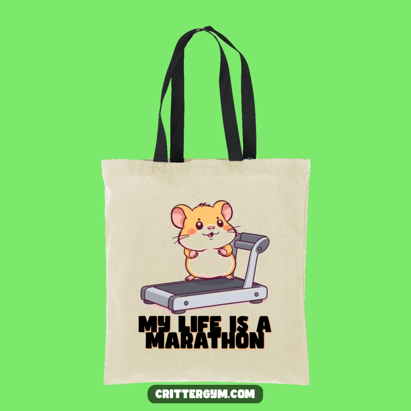 Funny Hamster Treadmill Tote Bag: Carry Your Errands with Energy