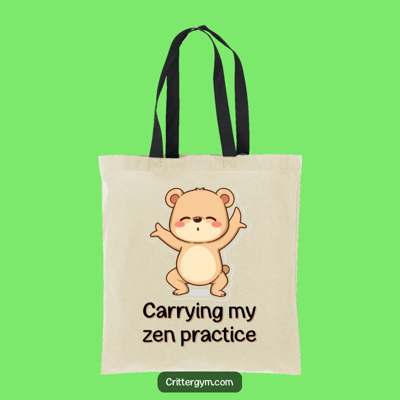 Funny Yoga Bear Tote Bag: Hilarious Gift for Carrying Your Workout Woes