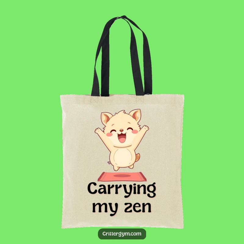 Funny Yoga Tote: Fluffy Animal Bounce, Hilarious Bag for Wellness Essentials