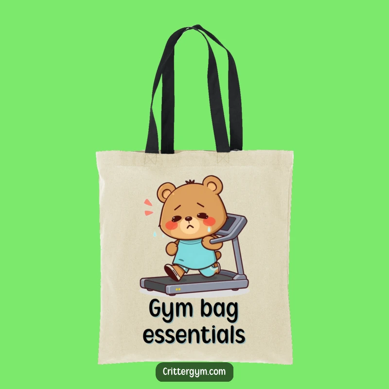 Funny Bear Treadmill Tote Bag: Carry Your Gym Gear with Hilarious Style